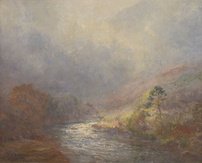 Lot 342 - John Falconer Slater (British, 1857-1937) - Oil on board - Bend in the River