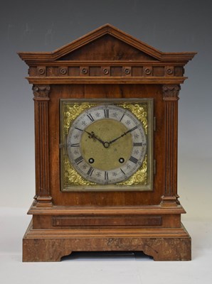 Lot 419 - Lenzkirch walnut-cased two-train mantel or bracket clock