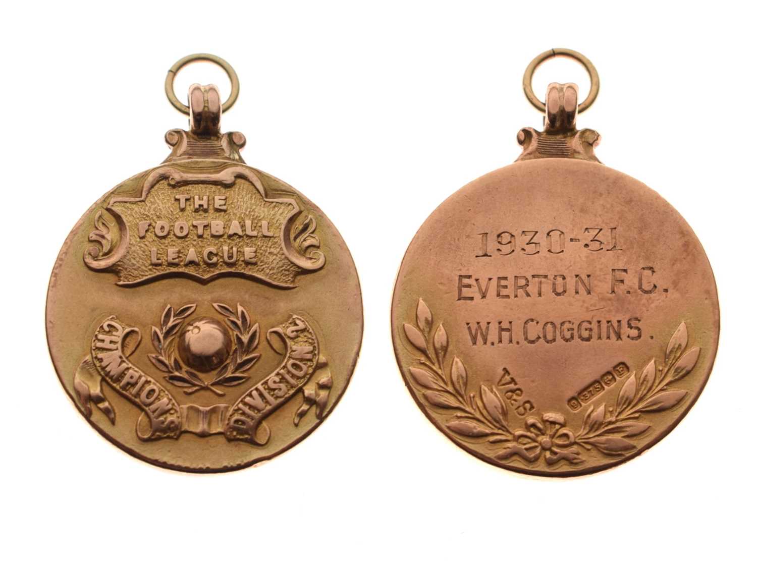 Lot 63 - Football League 1930-31 Division Two Championship medal to William 'Billy' Coggins of Everton
