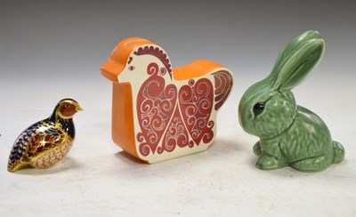 Lot 464 - Royal Crown Derby quail, Carlton ware money box, etc..