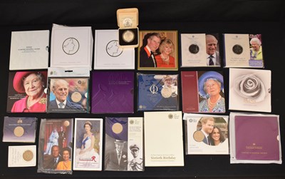 Lot 163 - Twenty-nine Royal Mint £5 and other presentation coin packs relating to the British Royal Family