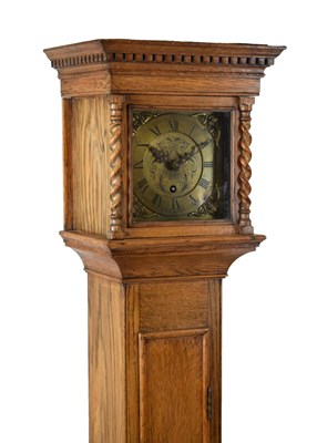 Lot 532 - Mid 20th Century oak-cased single weight-driven 'grandmother' longcase clock