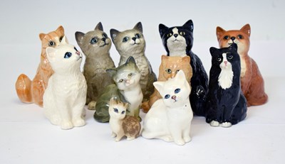 Lot 279 - Ten assorted Beswick and Doulton cats