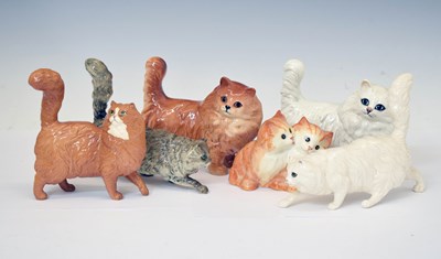 Lot 280 - Six assorted Beswick and Doulton cats