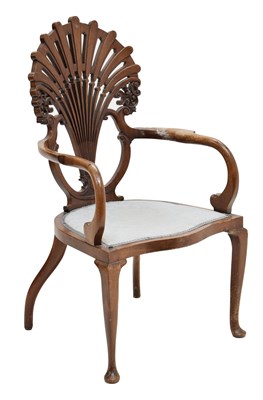 Lot 456 - Early 20th century palmette back saloon chair