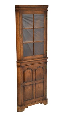 Lot 439 - Reproduction oak corner cupboard