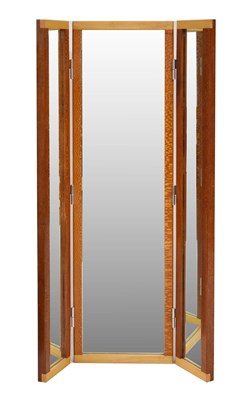 Lot 436 - Full length triptych dressing mirror