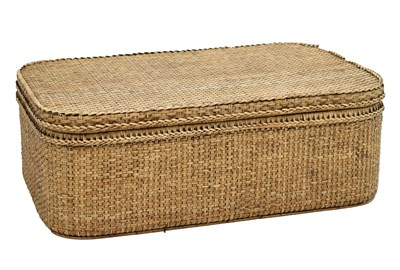 Lot 437 - Large rectangular wicker storage low table