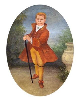 Lot 300 - Beryl Cook (British, 1926-2008) - Oil on paper - 'Lord Mountjoy de Galloway'