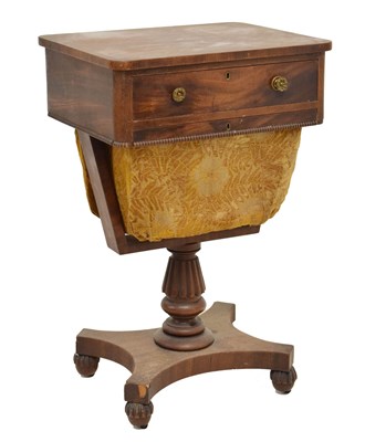 Lot 463 - William IV mahogany pedestal sewing table