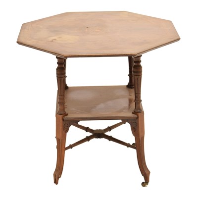 Lot 459 - Edwardian inlaid rosewood octagonal occasional table