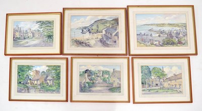 Lot 397 - E.J. Rice (English, 20th century) - Six watercolours