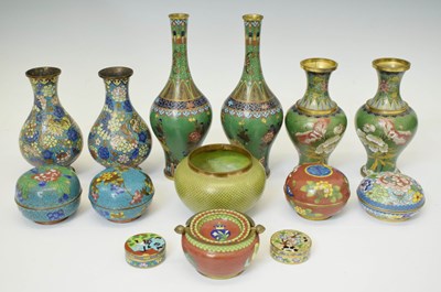 Lot 316 - Group of mainly Chinese cloisonné enamel wares