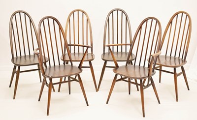 Lot 432 - Ercol - Set of six Quaker Windsor dining chairs