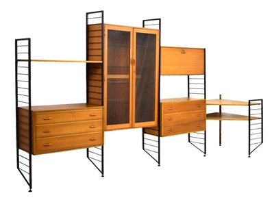 Lot 485 - Robert Heal for Staples - 'Ladderax' teak modular shelving system