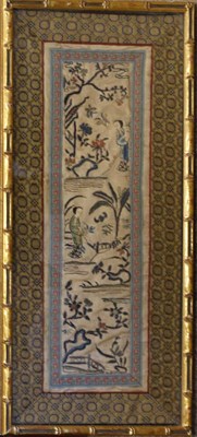 Lot 308 - Chinese silk sleeve panel