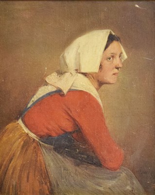 Lot 373 - Late 19th / early 20th century school - Oil on canvas - Unnamed maid / service worker
