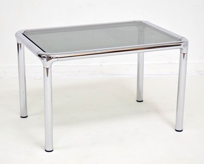 Lot 431 - Glass topped chrome coffee table