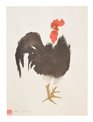 Lot 315 - Chan Shu Hong (Chinese, 20th century) - Watercolour of a rooster
