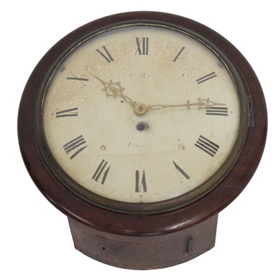 Lot 408 - Mid 19th century mahogany cased single fusee wall clock