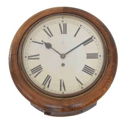 Lot 409 - Early 20th century Hamburg-American oak cased wall clock