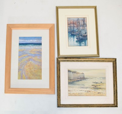 Lot 394 - James MacMaster RSA RBA (1856-1913) - Watercolour - Moored boats, and two other watercolours