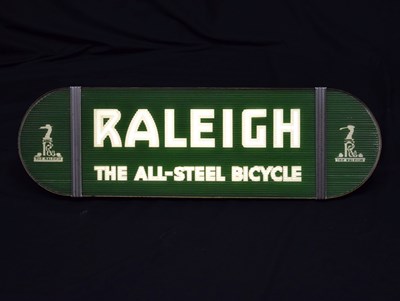 Lot 267 - Advertising - Raleigh "the All-Steel Bicycle" illuminated display sign