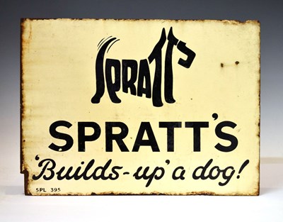 Lot 272 - Advertising - Early 20th century double-sided enamel sign 'Spratt's Builds up a Dog !'