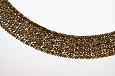 Lot 42 - Mid 20th century French 18ct (750) collar necklace of heavy gauge, 85.2g approx