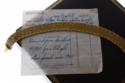 Lot 42 - Mid 20th century French 18ct (750) collar necklace of heavy gauge, 85.2g approx