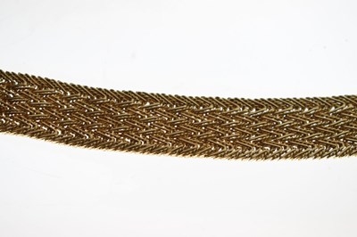 Lot 42 - Mid 20th century French 18ct (750) collar necklace of heavy gauge, 85.2g approx
