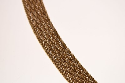 Lot 42 - Mid 20th century French 18ct (750) collar necklace of heavy gauge, 85.2g approx