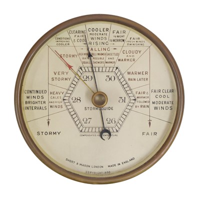 Lot 415 - Short & Mason bulkhead Stormoguide aneroid barometer