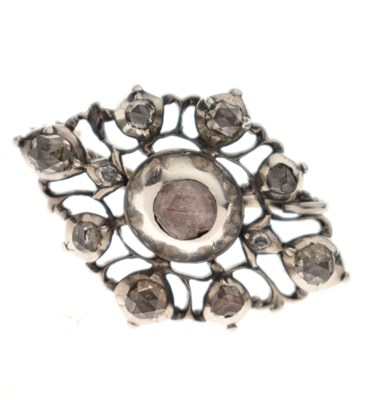 Lot 26 - 19th century rose-cut diamond brooch