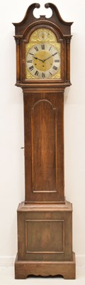 Lot 406 - Late 20th century oak cased longcase clock, retailed by Pleasance and Harper, Bristol