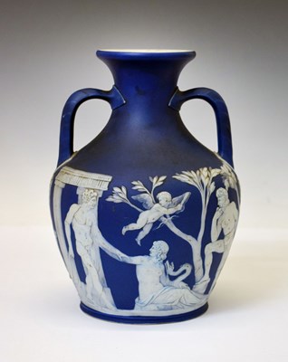 Lot 297 - Wedgwood Blue Jasper model of the Portland vase, 19th century