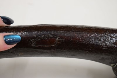 Lot 242 - Irish Folk Art carved rootwood shillelagh, circa 1900