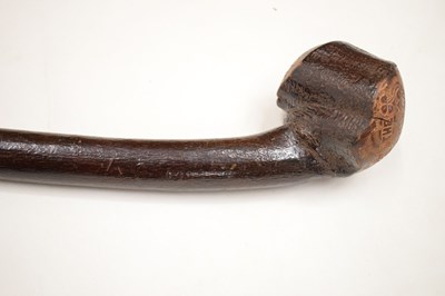 Lot 242 - Irish Folk Art carved rootwood shillelagh, circa 1900