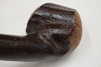 Lot 242 - Irish Folk Art carved rootwood shillelagh, circa 1900