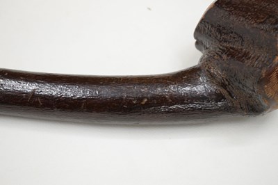 Lot 242 - Irish Folk Art carved rootwood shillelagh, circa 1900