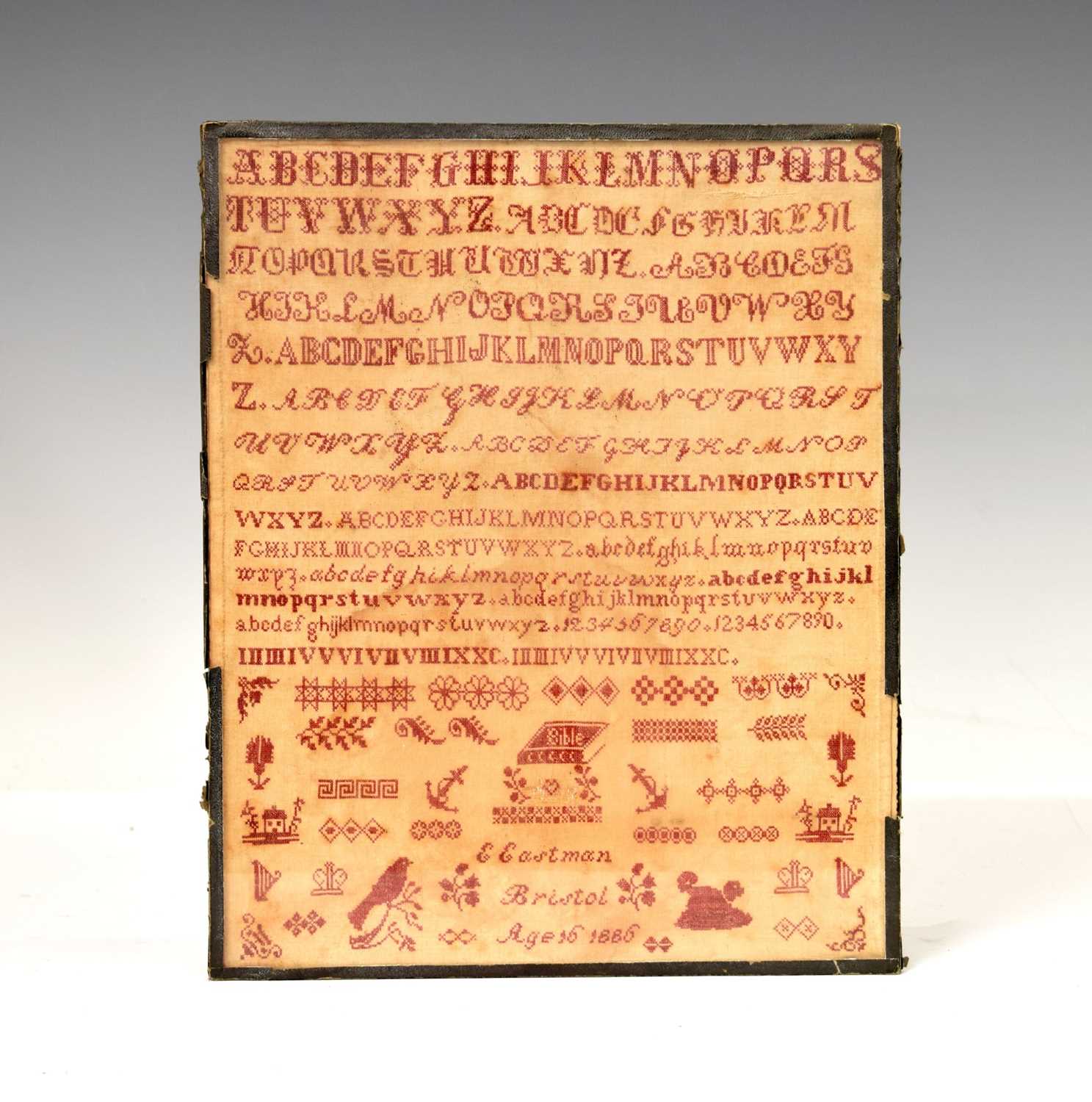 Lot 221 - Bristol orphanage Victorian needlework sampler