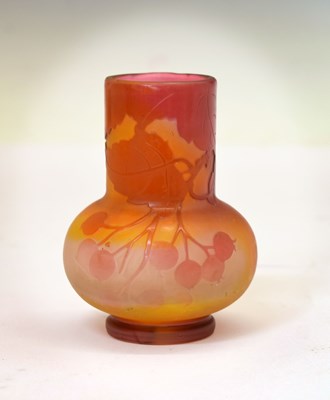 Lot 289 - Gallé – Cameo glass vase, of footed bulbous form