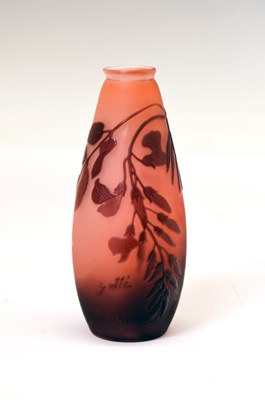 Lot 288 - Gallé – Cameo glass vase, of tapered form