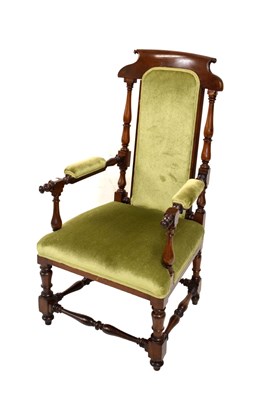 Lot 654 - Arm chair - plain green covering