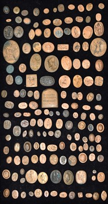Lot 202 - Collection of approximately one hundred and fifty-five Grand Tour style cast metal intaglios