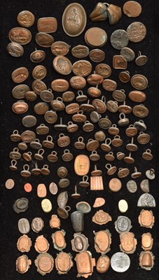 Lot 204 - Collection of approximately ninety Grand Tour style cast metal intaglios, etc