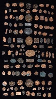 Lot 206 - Collection of approximately one hundred and thirty Grand Tour style cast metal intaglios