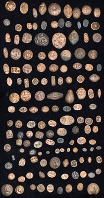 Lot 207 - Collection of approximately one hundred and thirty-eight Grand Tour style cast metal intaglios
