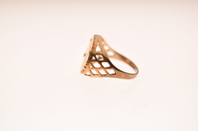 Lot 37 - US 1 dollar 1853 coin 9ct gold ring