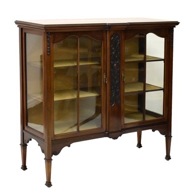 Lot 566 - Mahogany two-door display cabinet